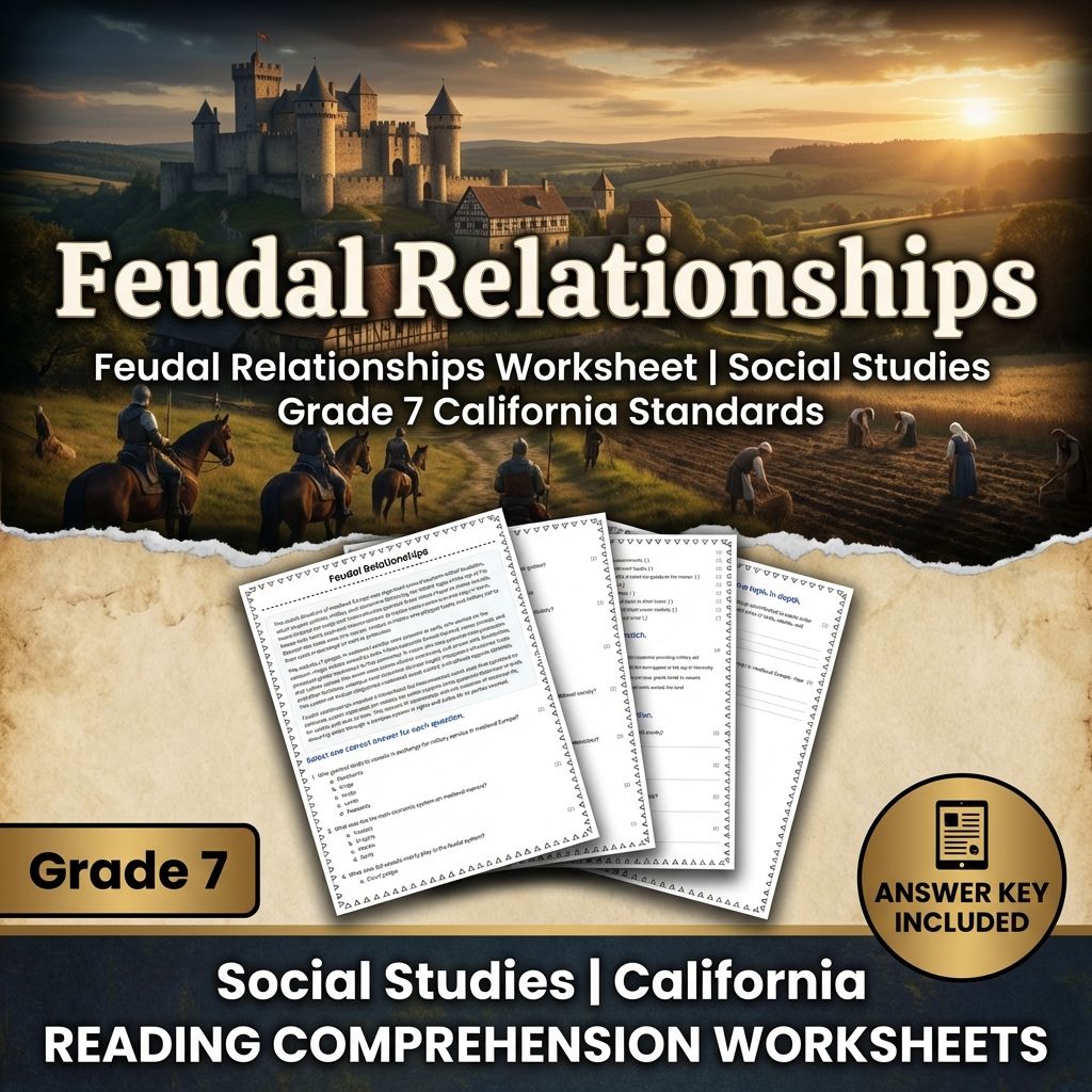 Feudal Relationships Worksheet | Social Studies Grade 7 California Standards