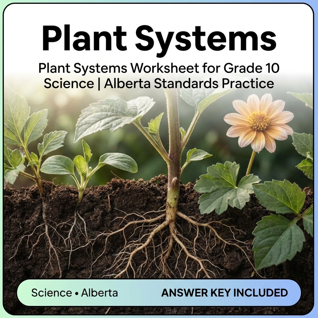 Plant Systems Worksheet for Grade 10 Science | Alberta Standards Practice