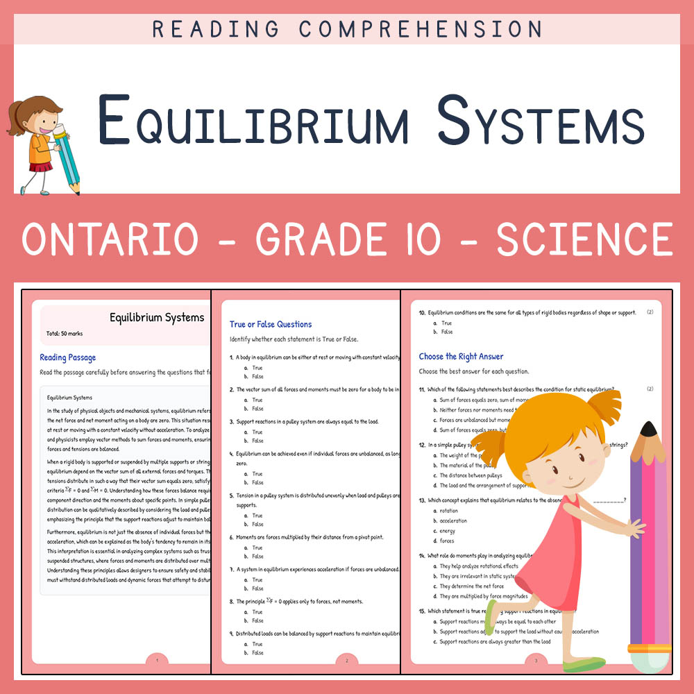 Grade 10 Science worksheet elena worksheet — Grade 10 Science | Equilibrium Systems Worksheet | Ontario Standard — page 1