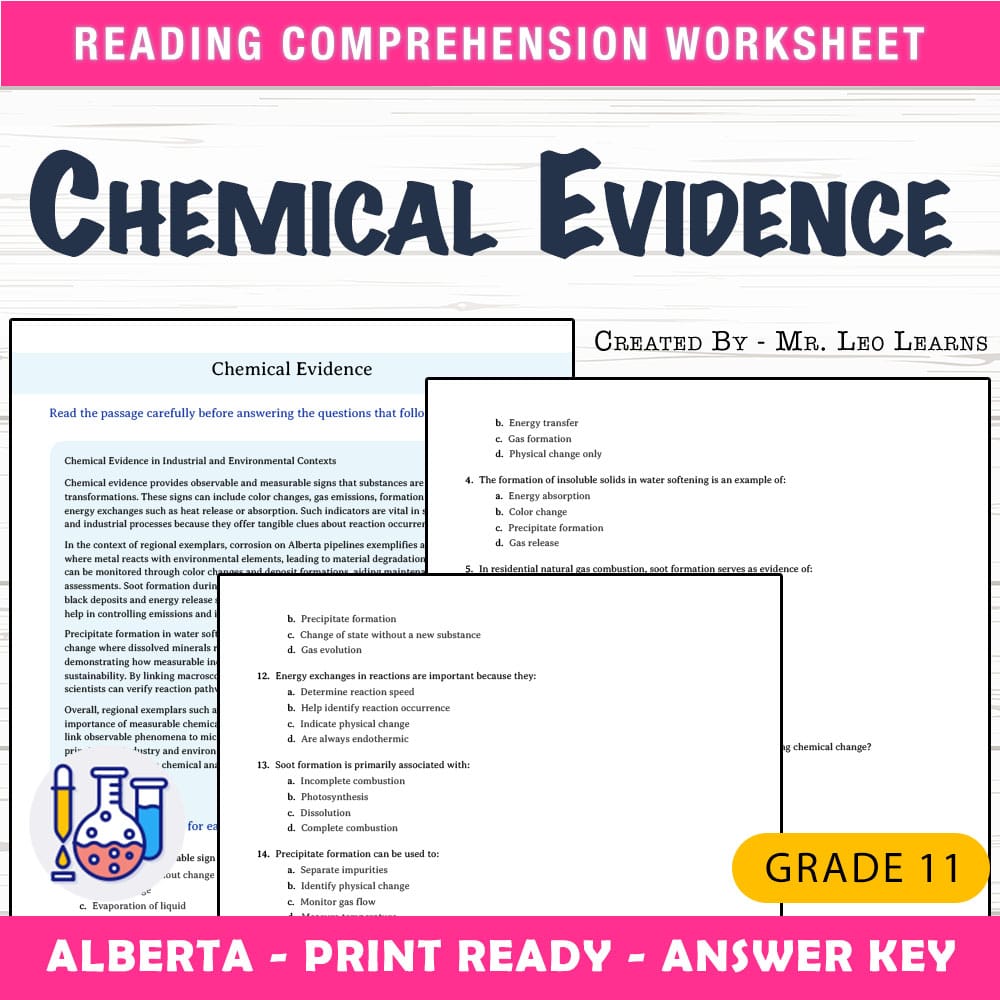 Grade 11 Science worksheet mcq paper worksheet — Grade 11 Science — Worksheet MCQ Paper for Mastering Chemical Evidence —…