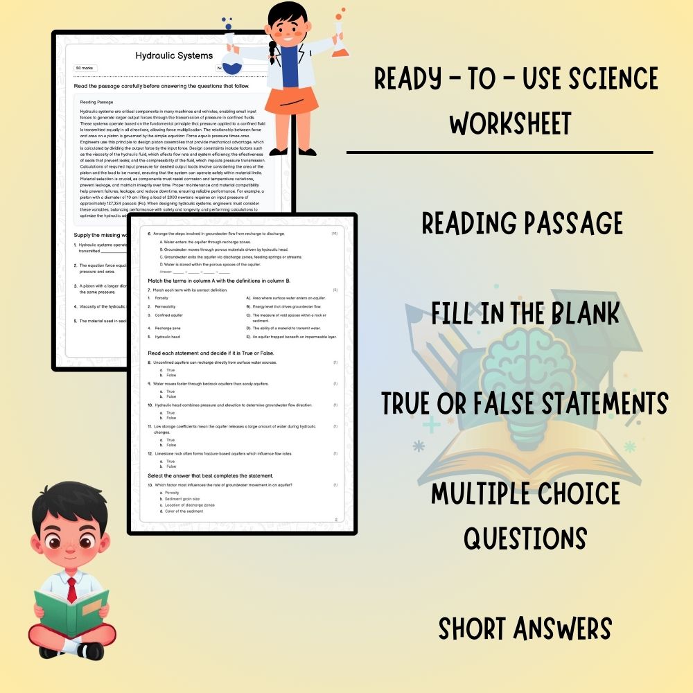 Grade 8 Science worksheet worksheet — Grade 8 Science | Hydraulic Systems Worksheet (PDF ) - Ontario Standard — page 2