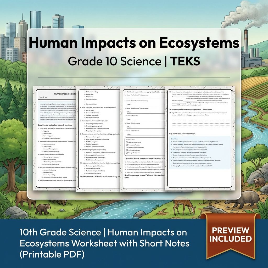 Grade 10 Science Worksheet Bundle – Genetics, Cell Biology & Ecology (PDF) — included worksheet 55