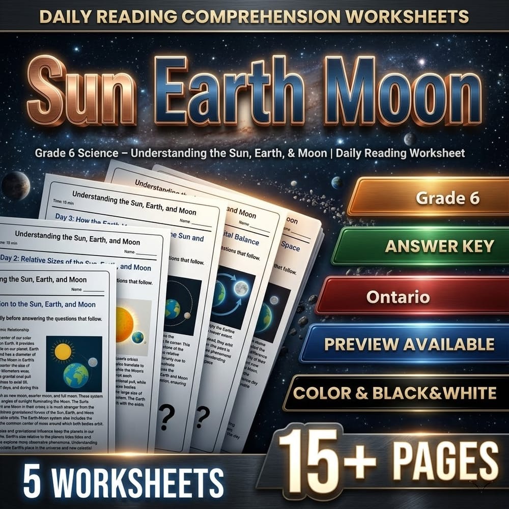 Grade 6 Science Full Year Bundle – Ontario Daily Reading Worksheets — included worksheet 55