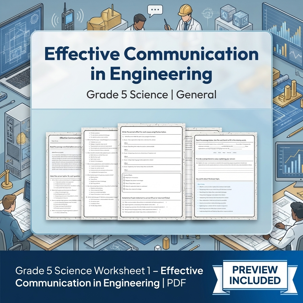 Grade 5 Science Lesson Group |  Technologies, Design, and Communication — included worksheet 6