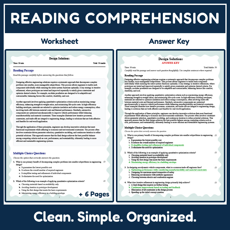 Grade 11 Science reading worksheets worksheet — Grade 11 Science | Design Solutions Reading Worksheet – NGSS Aligned (PDF)…
