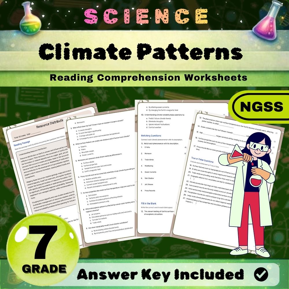Grade 7 Science Worksheet Bundle | Earth & Space, Life, and Physical Science — included worksheet 41