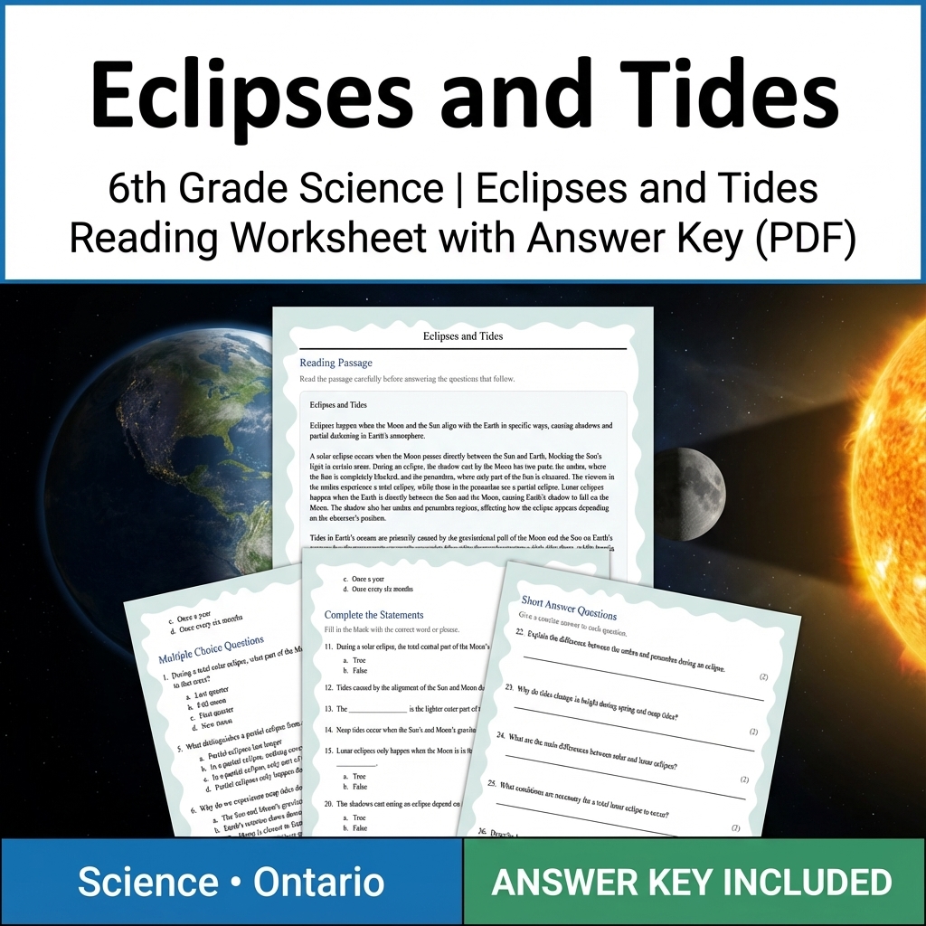 Grade 6 Science Unit | Solar System, Satellites & Celestial Mechanics Worksheet — included worksheet 10