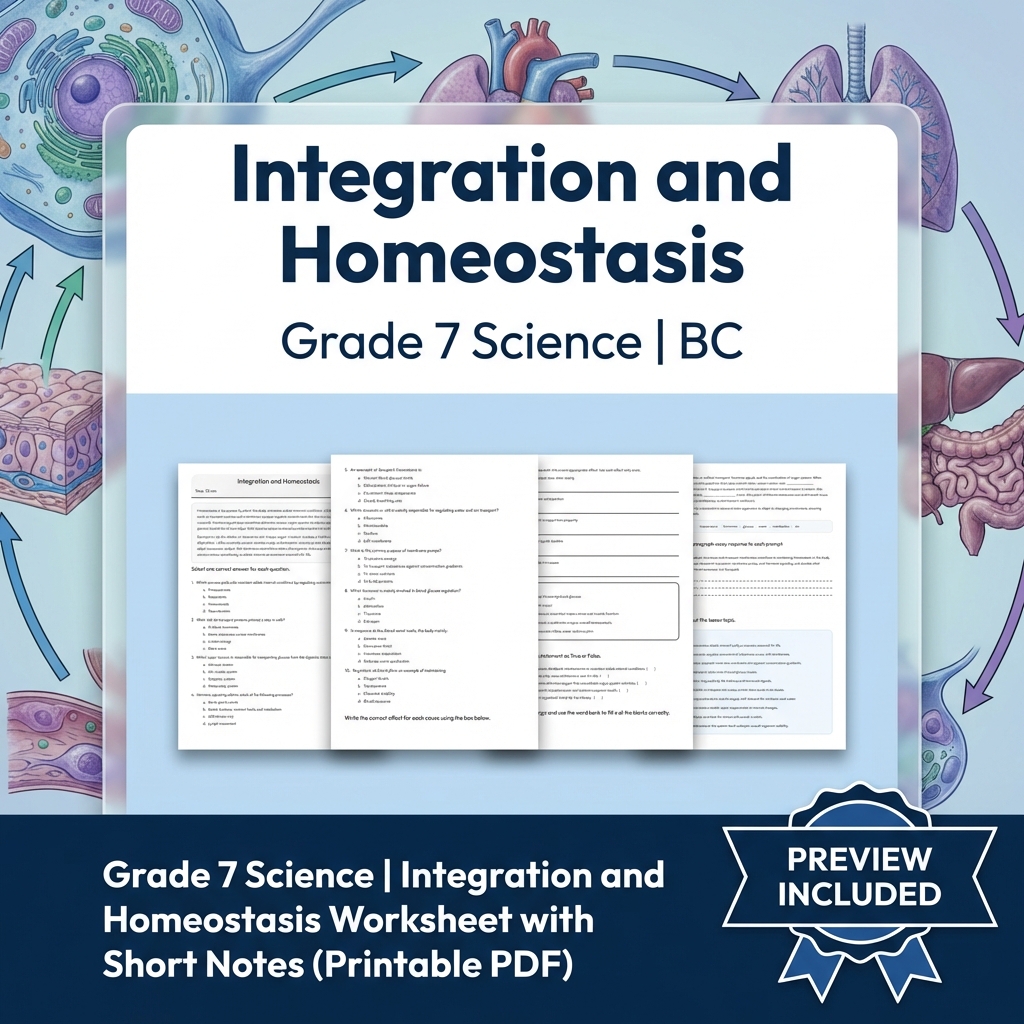 Grade 7 Science Full Year Bundle Ecosystems, Cells & Earth Processes Worksheets — included worksheet 48