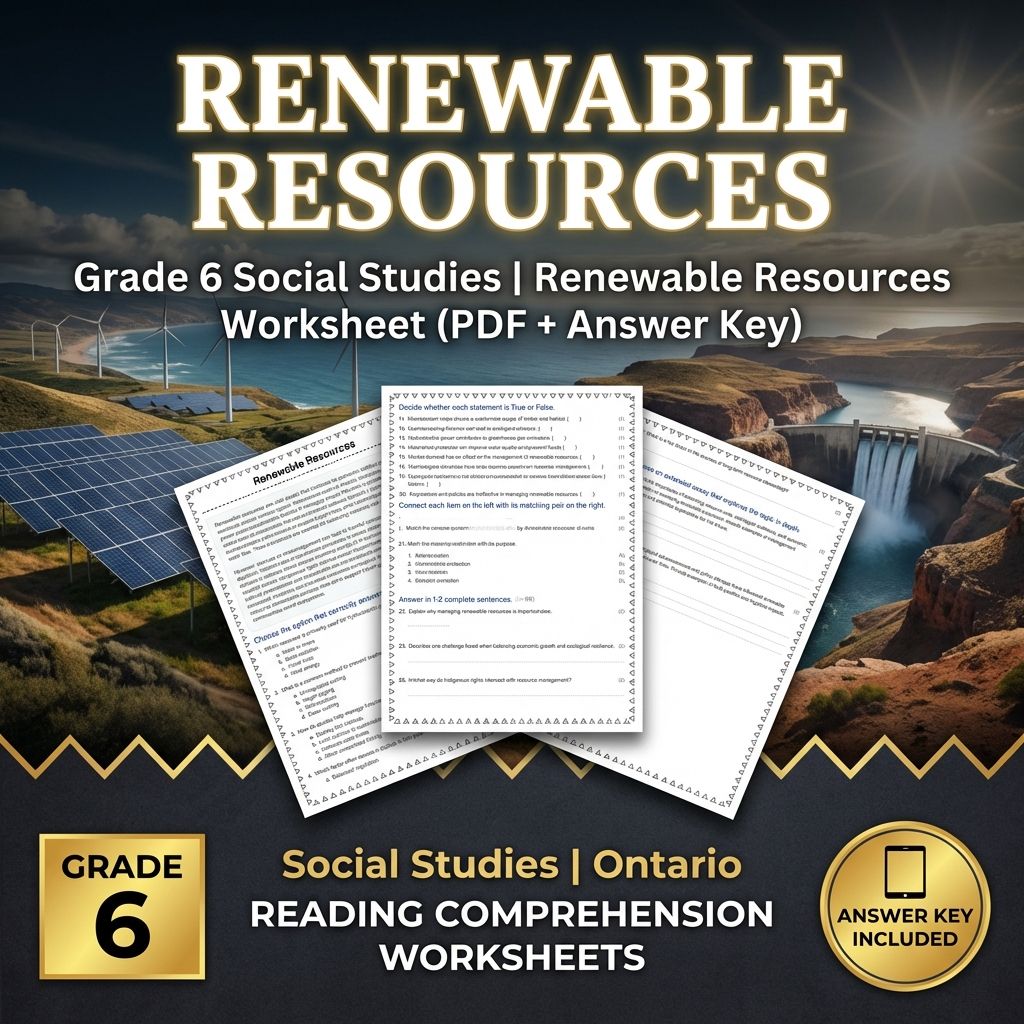 Grade 6 Social Studies Unit Bundle | Canadian Resources, Climate & Environment — included worksheet 13