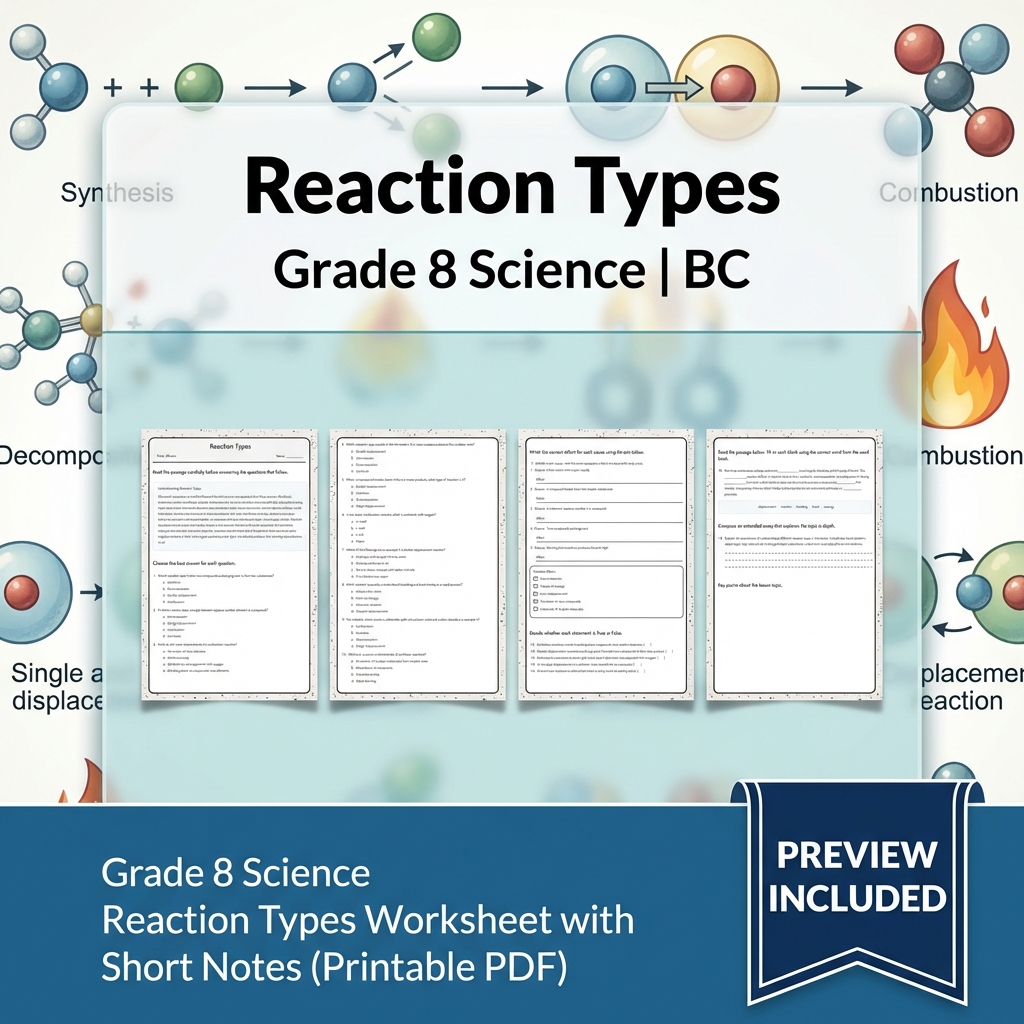 Grade 8 Science Full Year Bundle | Cell Biology, Ecosystems & Conservation — included worksheet 57