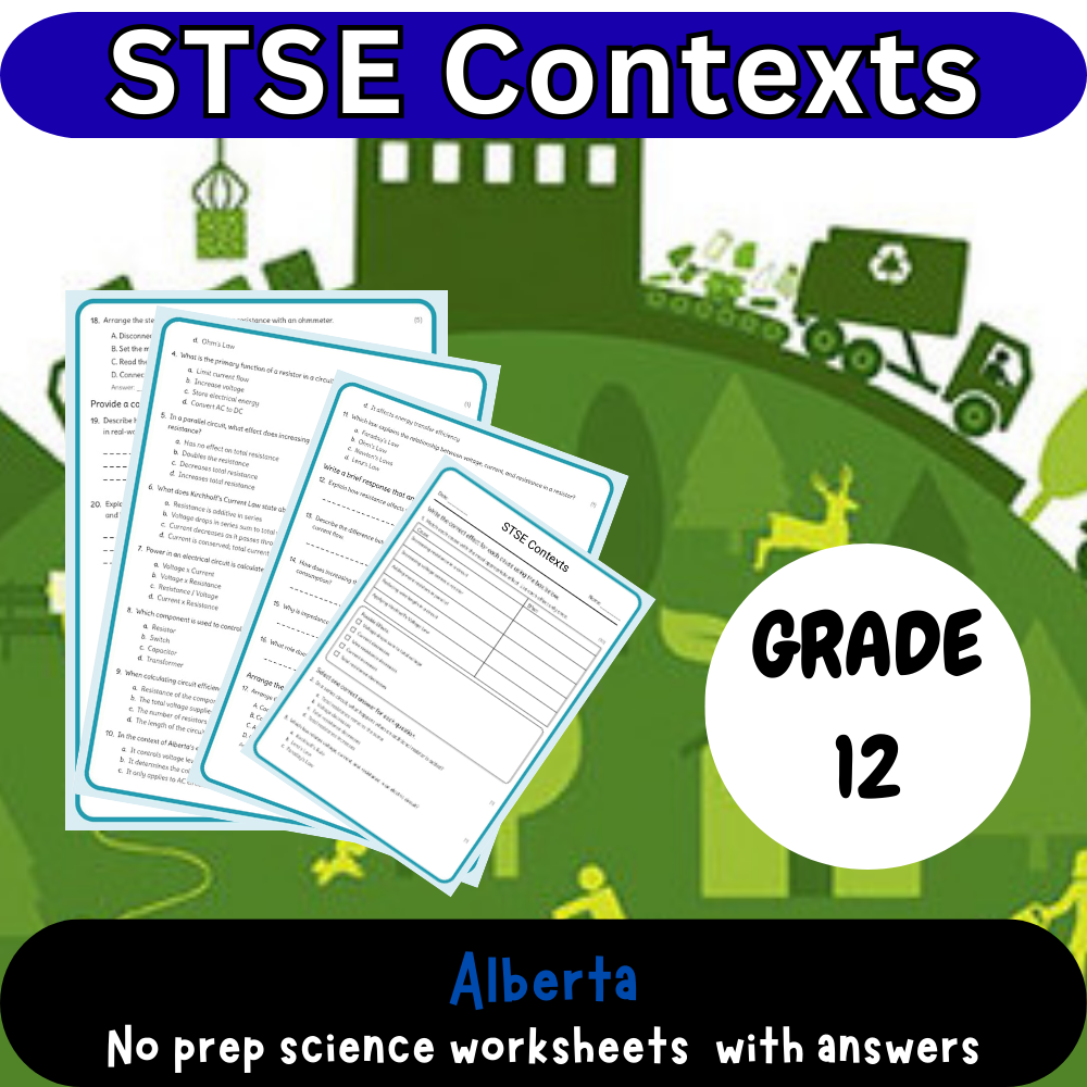 Grade 12 Science – STSE Contexts Worksheet (PDF) – Alberta Standards