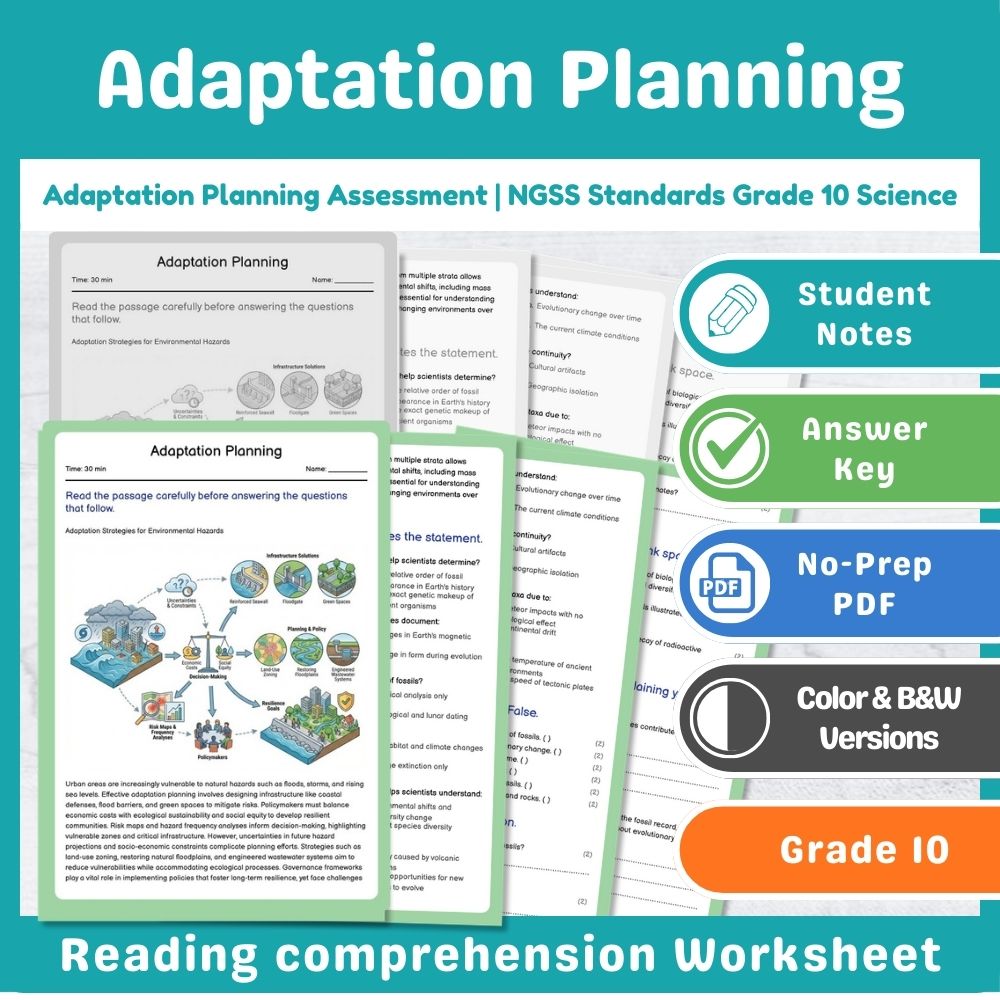Grade 10 Science Resource Tradeoffs Assessment | NGSS Standards-Aligned — included worksheet 6