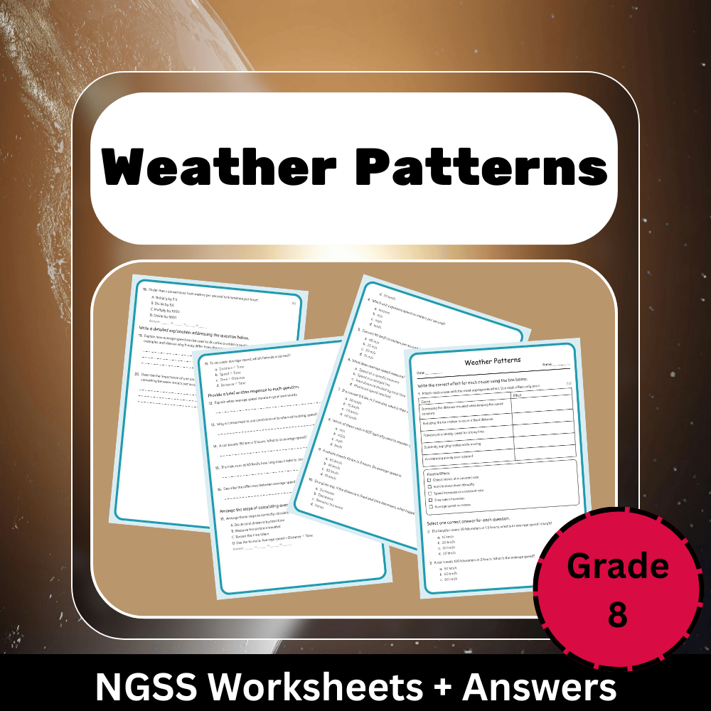 Grade 8 Science Unit | Weather, Water Cycle & Climate Circulation Worksheets — included worksheet 6