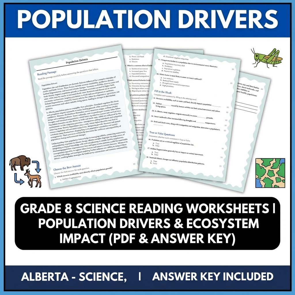 Grade 8 Science  Bundle | Ecosystem Dynamics & Environmental Impact Worksheets — included worksheet 11