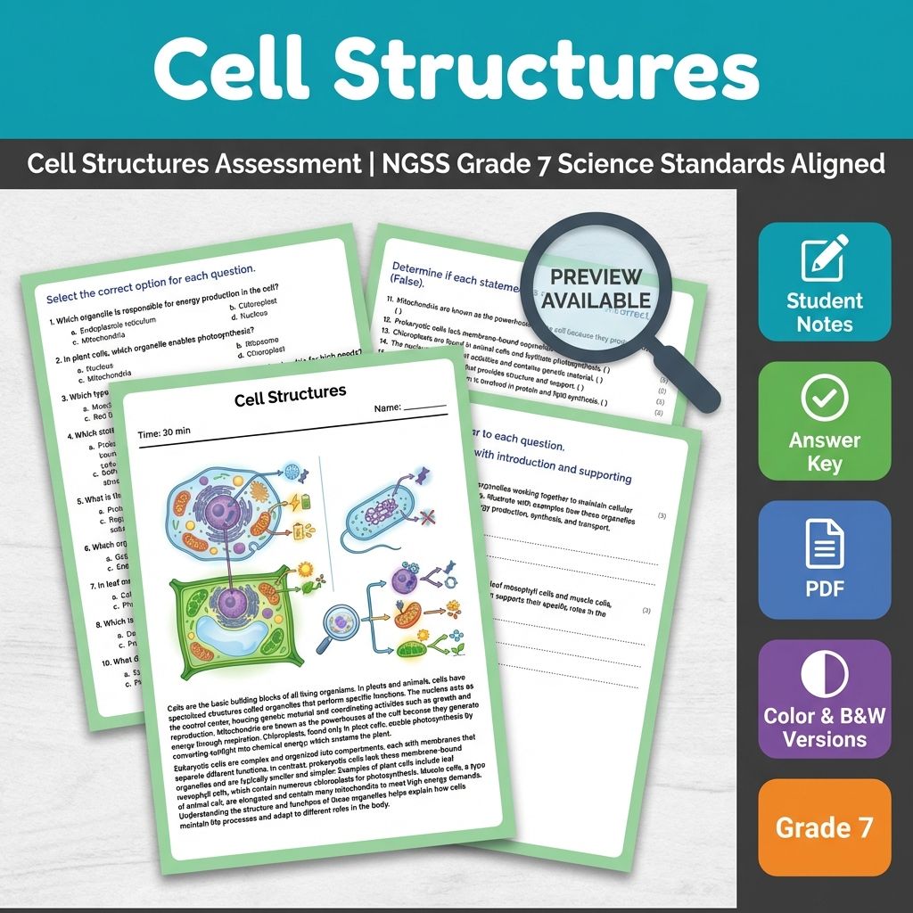 Grade 7 Science Full Year Bundle | NGSS Assessment Worksheets & Resources — included worksheet 44