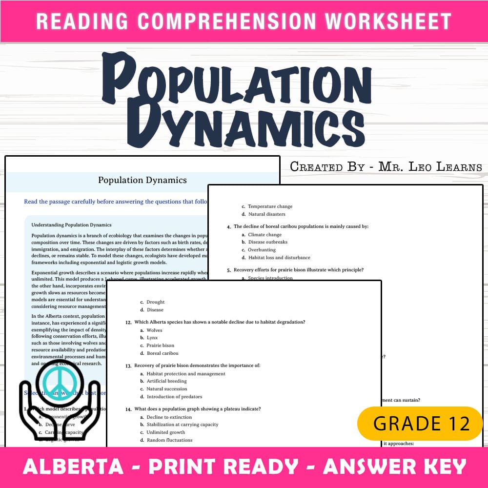 Grade 12 Science worksheet mcq paper worksheet — Grade 12 Science — Worksheet MCQ Paper for Mastering Population Dynamics…