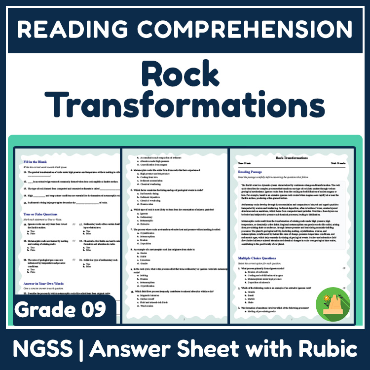 Grade 9 Science reading worksheets worksheet — 9th Grade Science | Rock Transformations Reading Worksheet & Answer Key (PD…