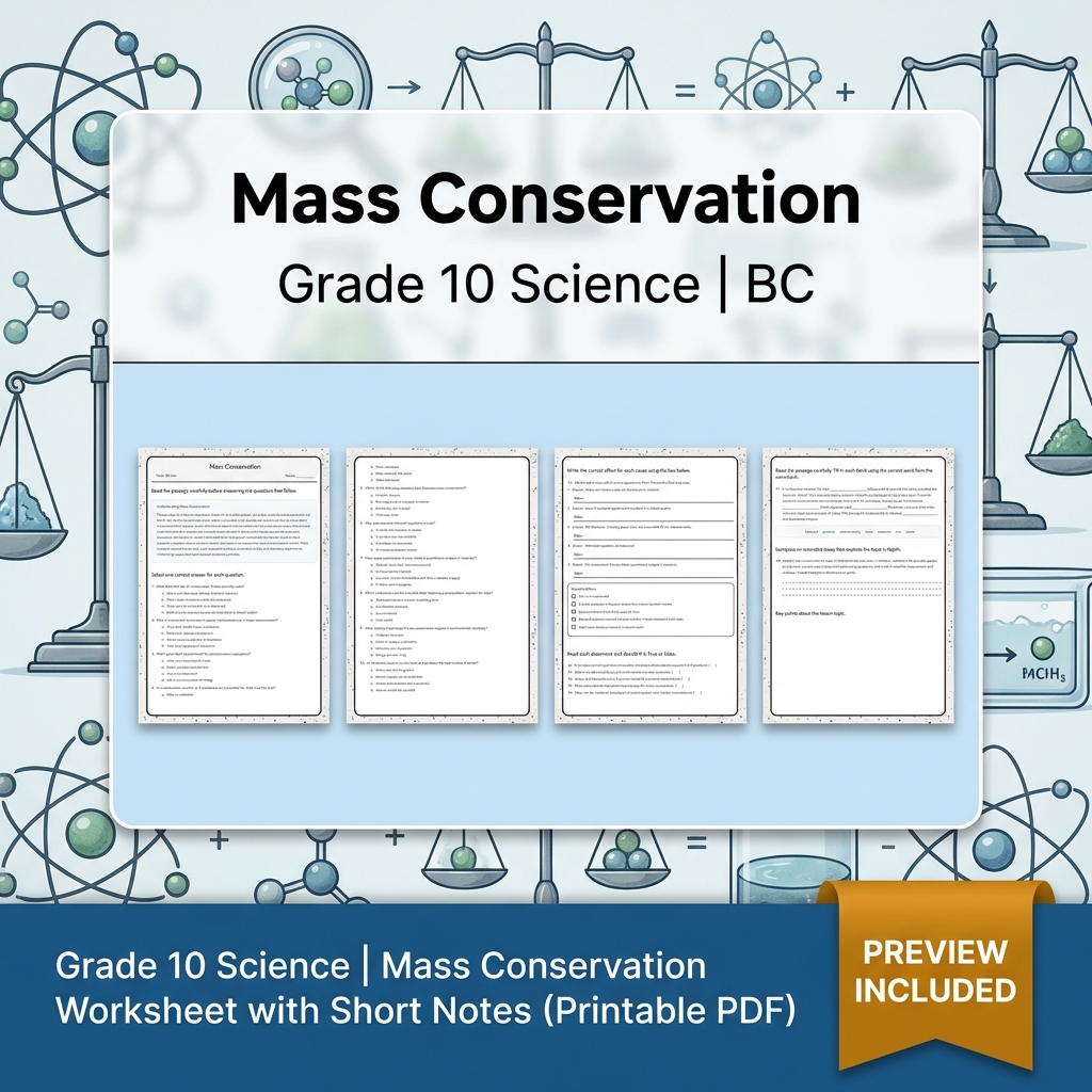 Grade 10 Science Bundle | Physics, Energy & Forces | Full Year Curriculum — included worksheet 55