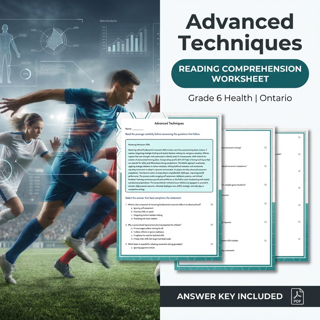 Grade 6 Health Lesson Group | Ontario Standards & Worksheets — included worksheet 4