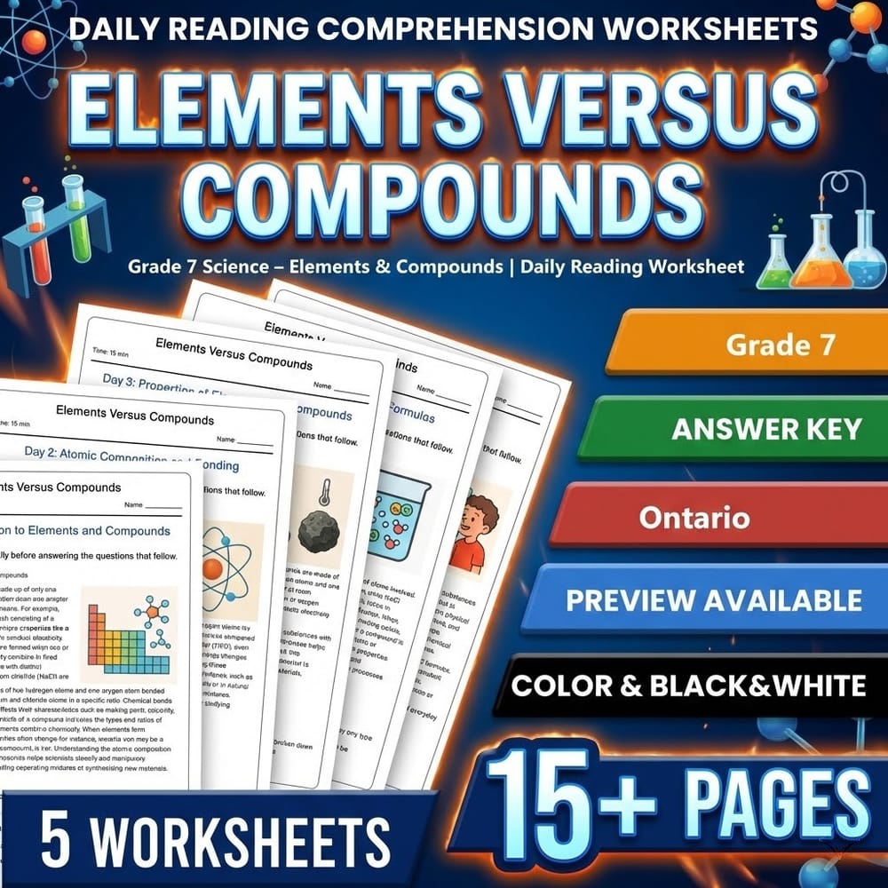 Grade 7 Science Bundle – Ontario Daily Worksheets for Comprehensive Study — included worksheet 55