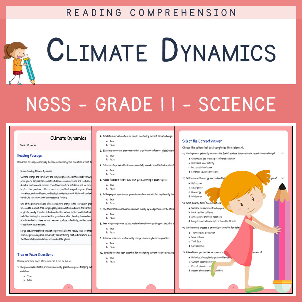 Grade 11 Science worksheet worksheet — Grade 11 Science | Climate Dynamics Worksheet (Answer Key & Rubric) NGSS Aligned —…