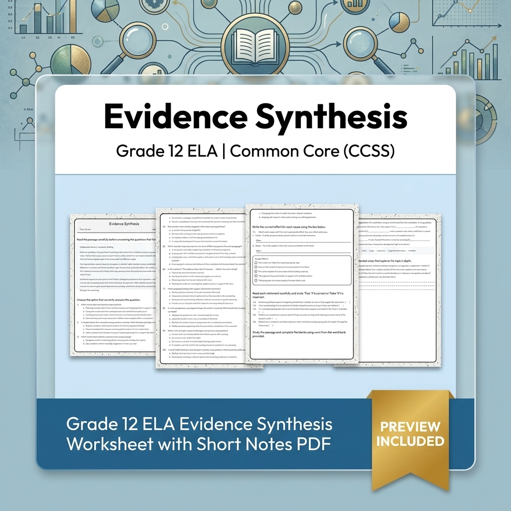 Grade 12 ELA Evidence-Based Reading & Writing Full-Year Bundle (CCSS) — included worksheet 39