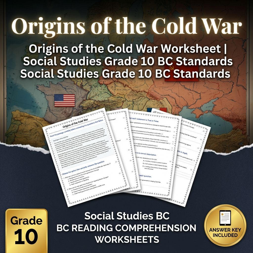 Origins of the Cold War Worksheet | Social Studies Grade 10 BC Standards