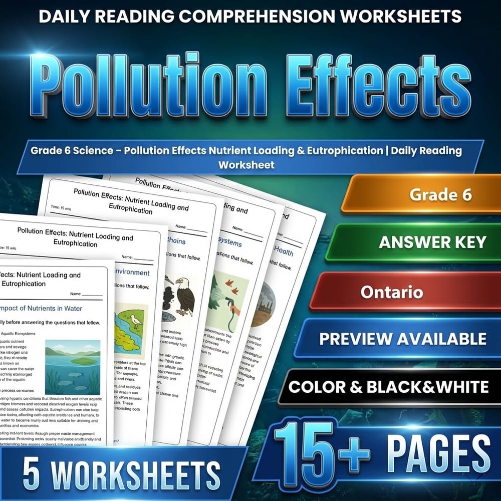 Grade 6 Science Full Year Bundle – Ontario Daily Reading Worksheets — included worksheet 58