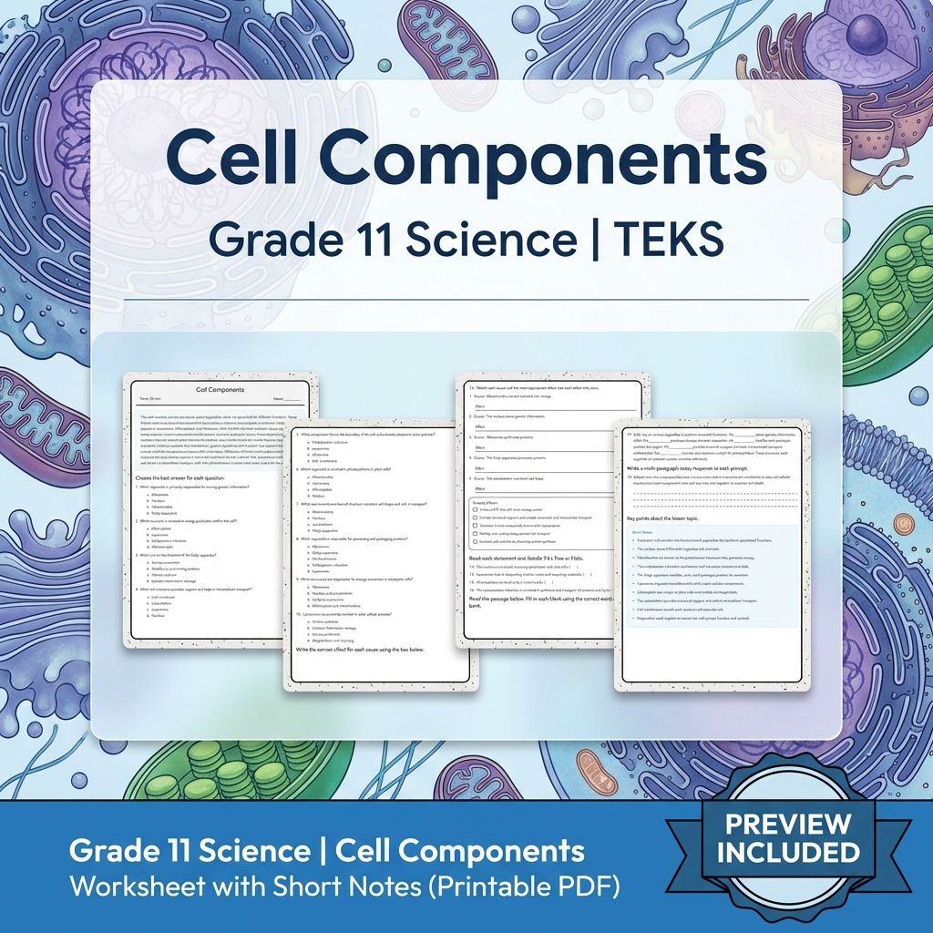 Grade 11 Science Worksheet Bundle | Genetics, Evolution & Human Body (PDF) — included worksheet 54