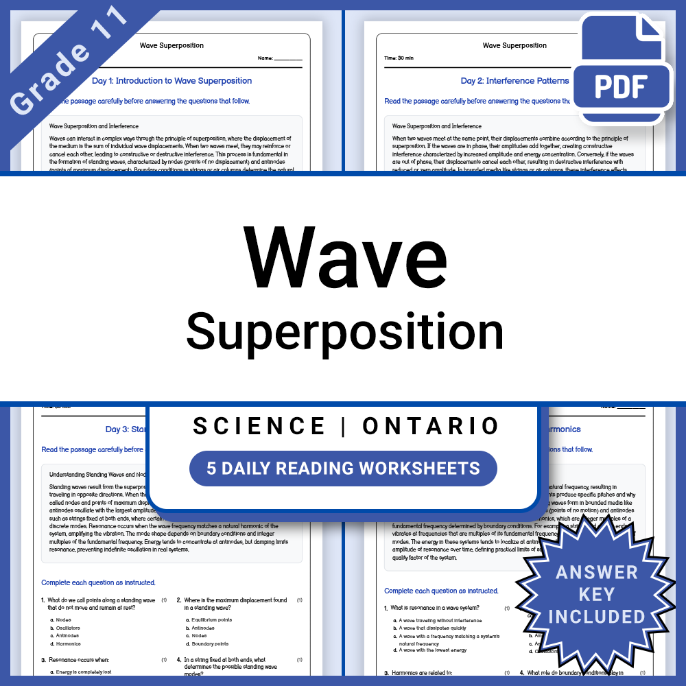 Grade 11 Science Lesson Bundle for Ontario Curriculum — included worksheet 12