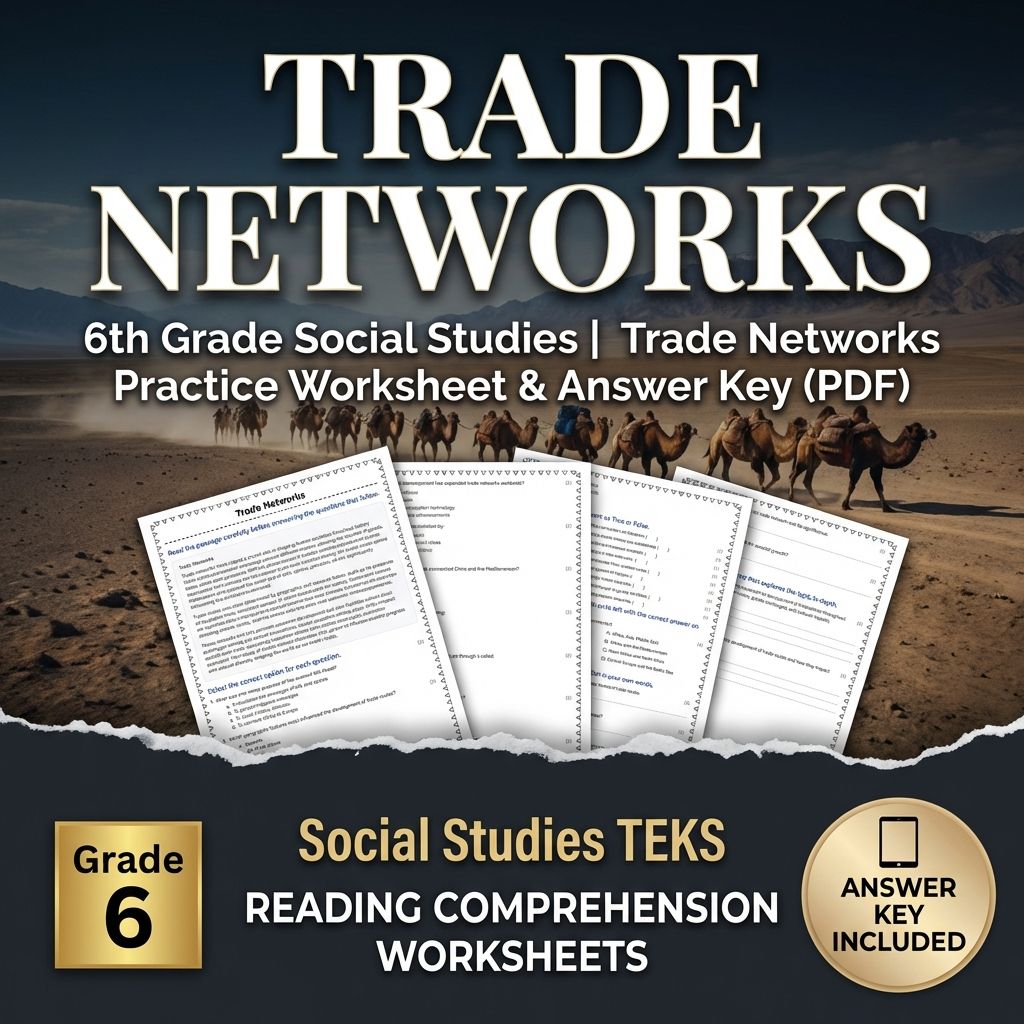 6th Grade Social Studies | Trade Networks Practice Worksheet & Answer Key (PDF)