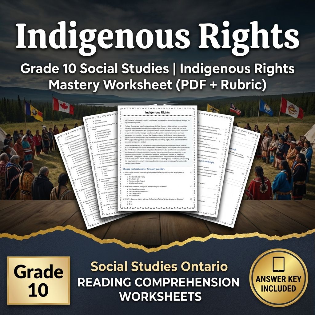 Grade 10 Social Studies | Indigenous Rights Mastery Worksheet (PDF + Rubric)