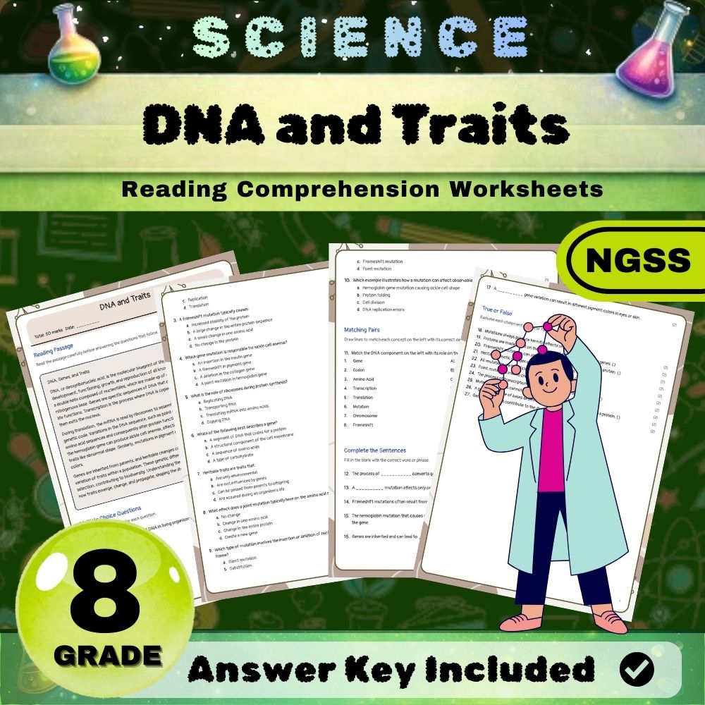 Grade 8 Science | Heredity Unit Bundle – Inheritance & Trait Variation NGSS — included worksheet 2