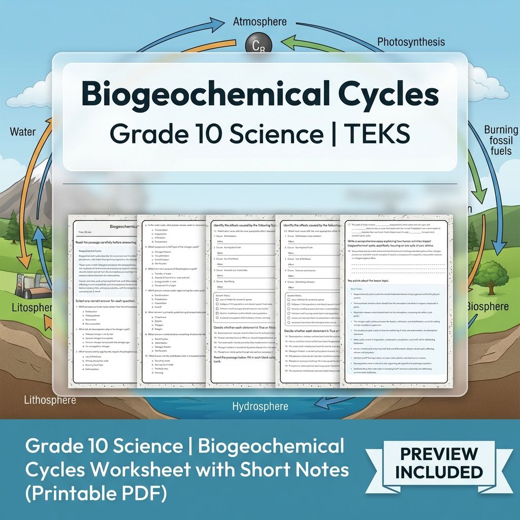 Grade 10 Science Worksheet Bundle – Genetics, Cell Biology & Ecology (PDF) — included worksheet 57