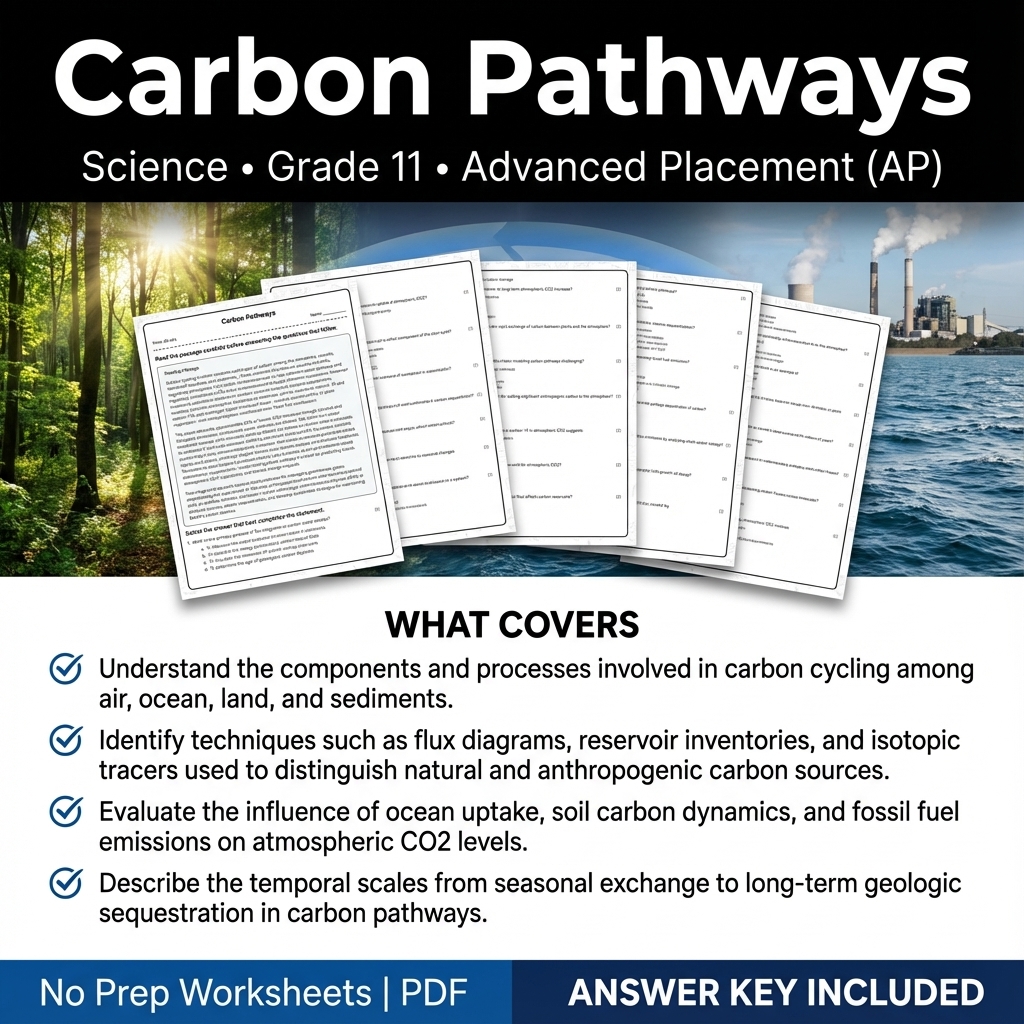 Grade 11 Science Worksheet Bundle | Earth's Systems, Chemistry & Physics — included worksheet 55