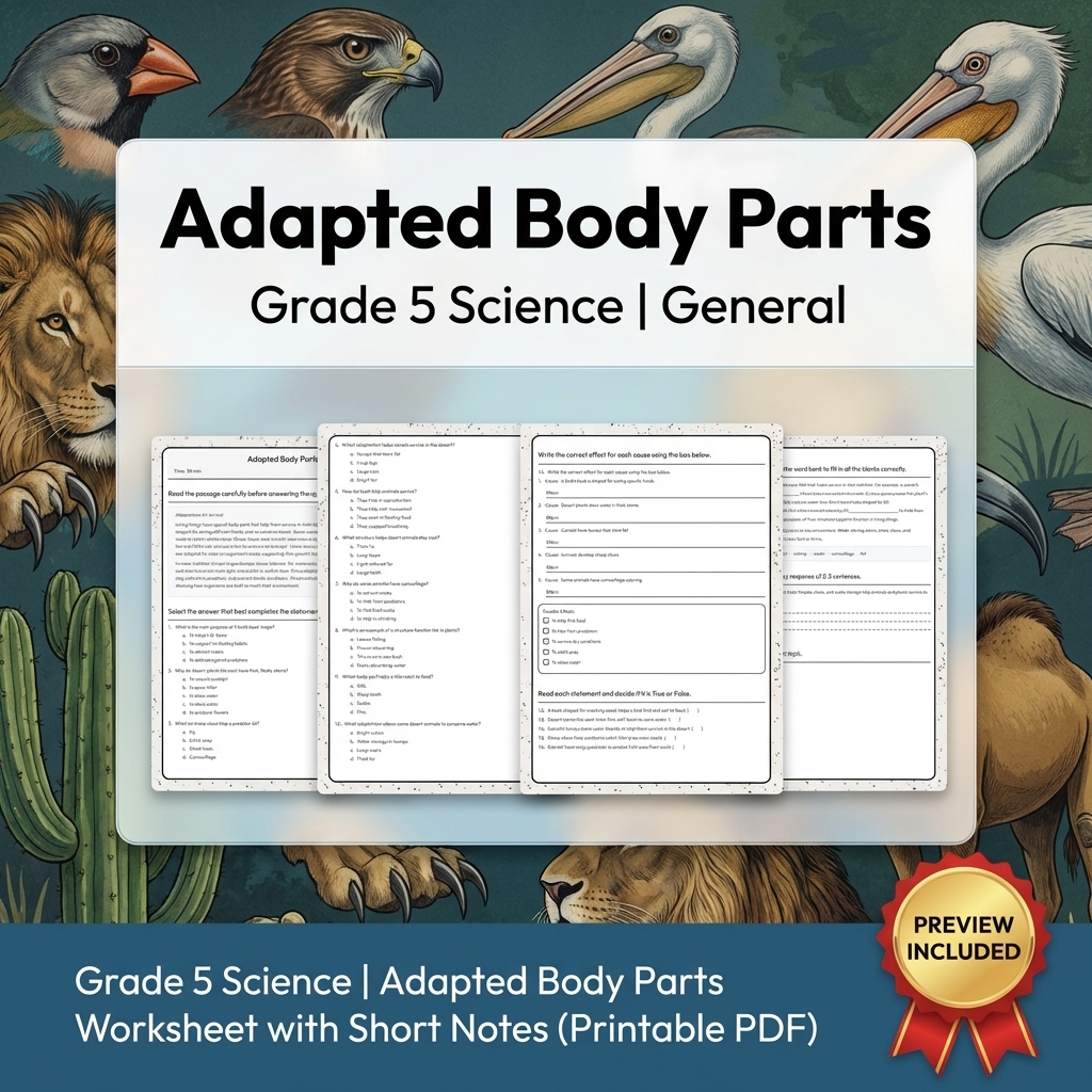 Grade 5 Science Lesson Group | Comprehensive Science Worksheets & Activities — included worksheet 9