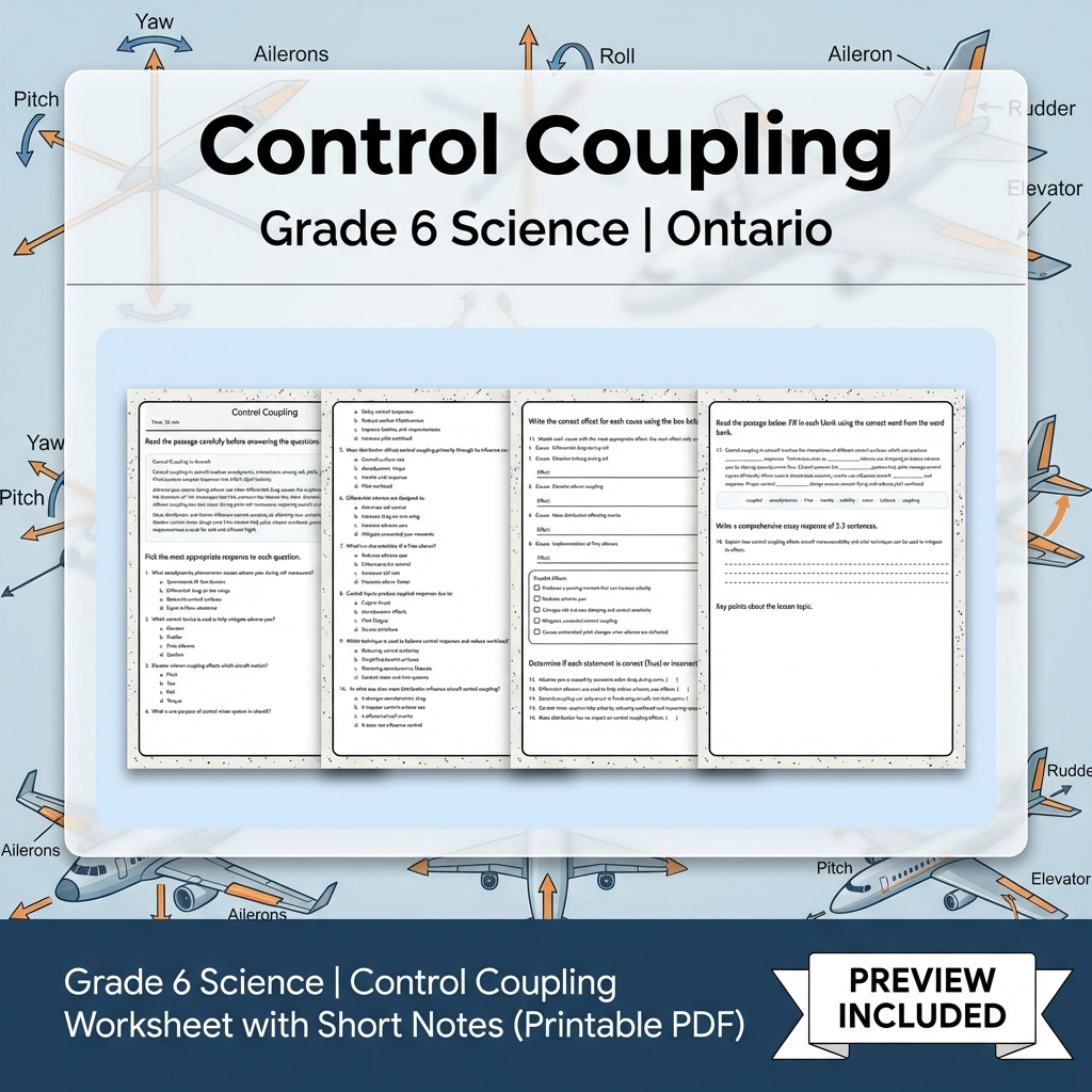Grade 6 Science Lesson Group Bundle – Ontario Framework Worksheets — included worksheet 11