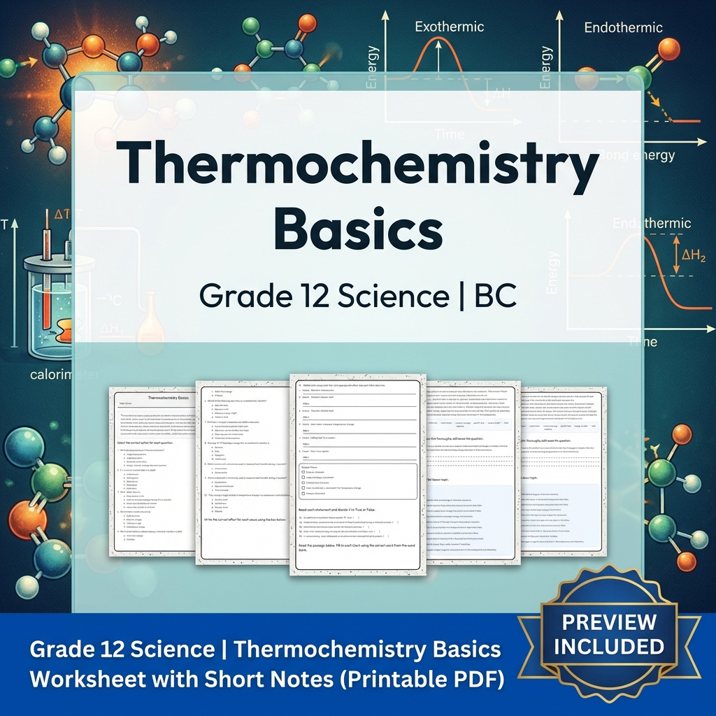 Grade 12 Science Full Year Bundle | Thermochemistry, Earth Systems, Genetics — included worksheet 55