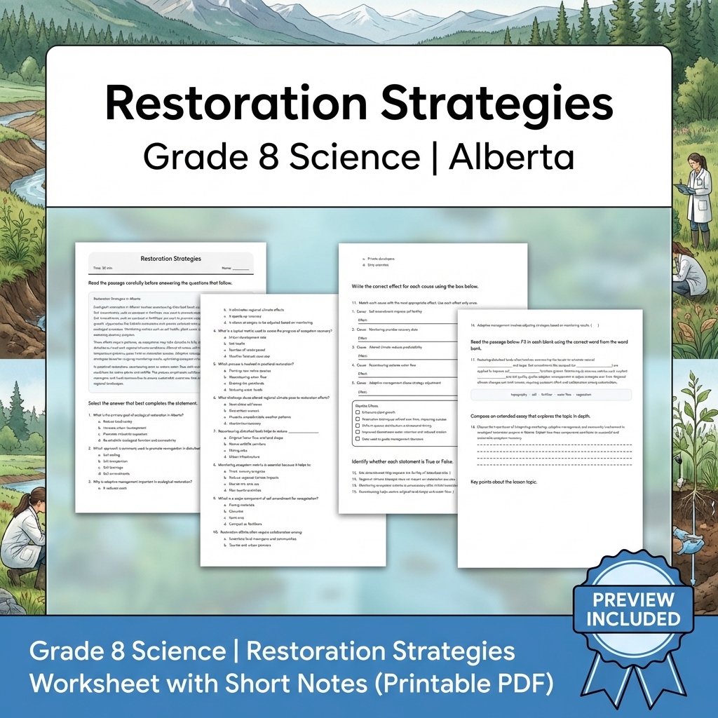 Grade 8 Science | Interactions & Ecosystems UNIT Worksheet Bundle  — included worksheet 14