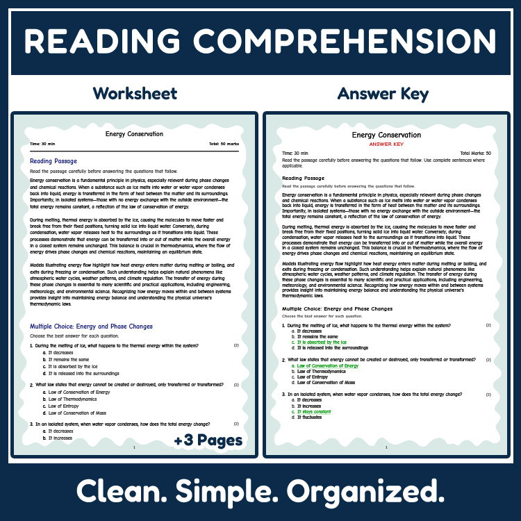 Grade 8 Science reading worksheets worksheet — 8th Grade Science | Energy Conservation Reading Worksheets Classroom Resour…