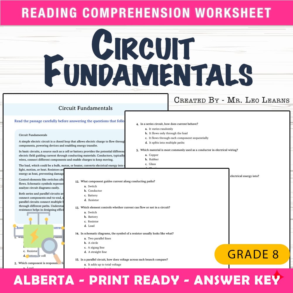 Grade 8 Science worksheet mcq paper worksheet — Grade 8 Science — Worksheet MCQ Paper for Mastering Circuit Fundamentals —…
