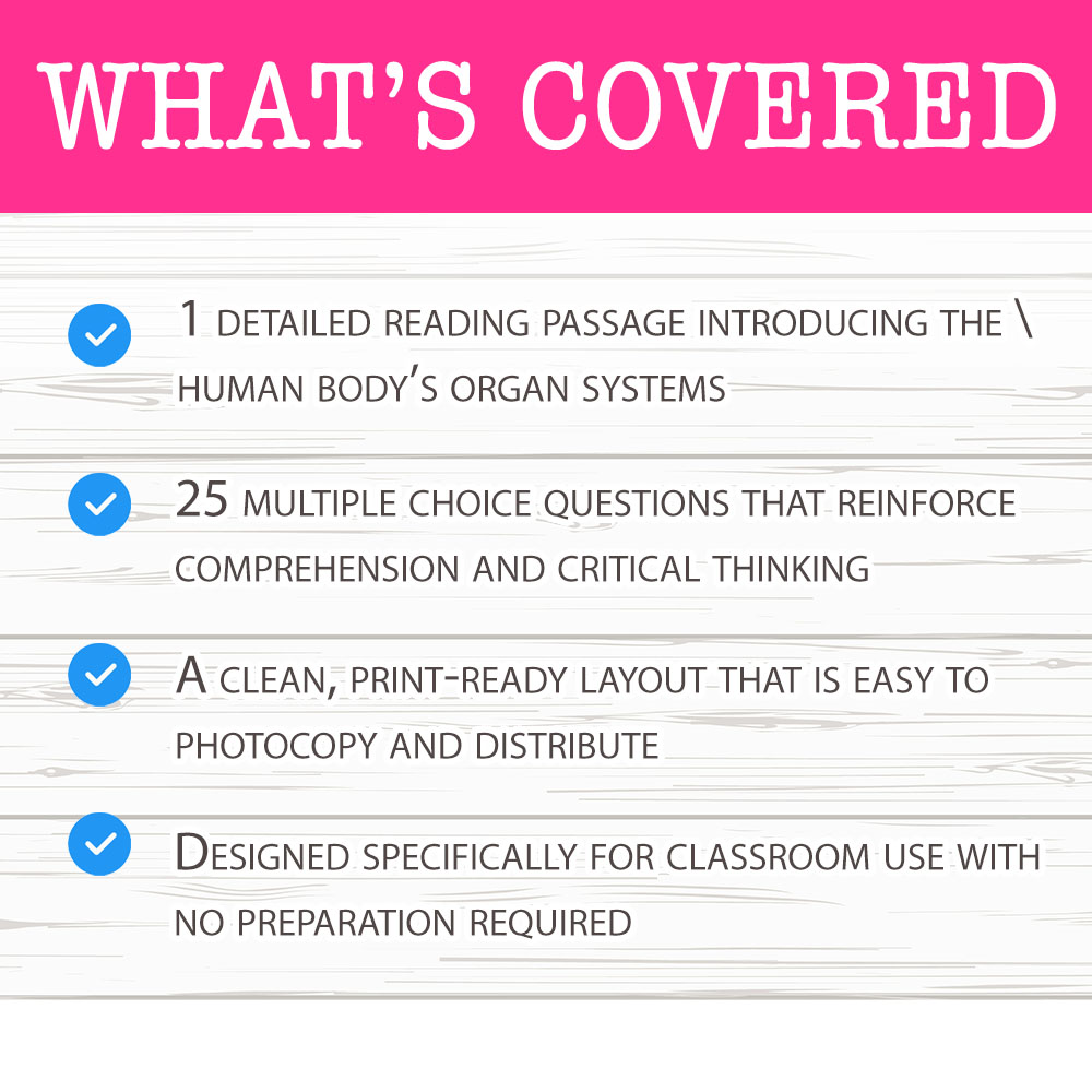 Grade 6 Science worksheet mcq paper worksheet — Grade 6 Science — Organ Systems Overview Worksheet MCQ Paper for Mastery —…