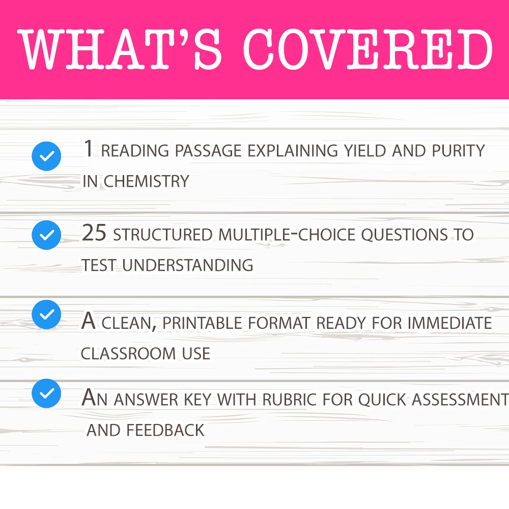 Grade 10 Science worksheet mcq paper worksheet — Grade 10 Science — Worksheet MCQ Paper for Mastering Yield and Purity — p…