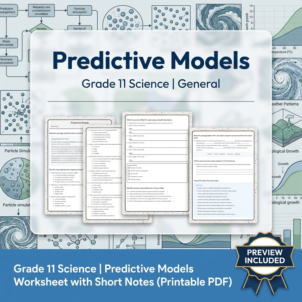Grade 11 Science Modeling and Evidence Full-Year Bundle: General Framework — included worksheet 37