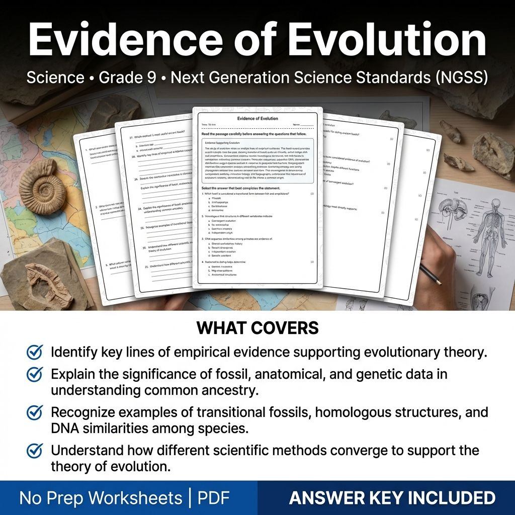 Grade 9 Science Worksheet Bundle | Physics, Biology, Earth & Energy Topics — included worksheet 57