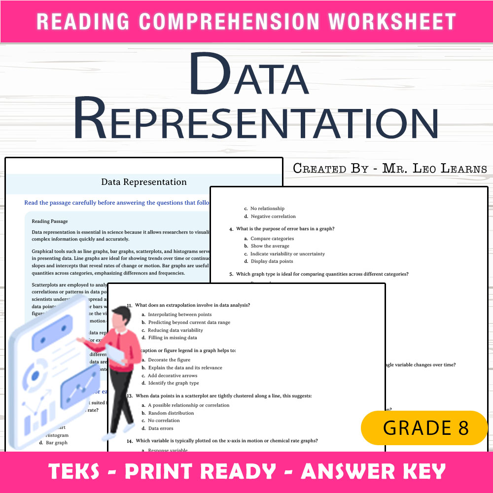 Grade 8 Science worksheet worksheet — Grade 8 Science – Data Representation Worksheet for Mastery — page 1