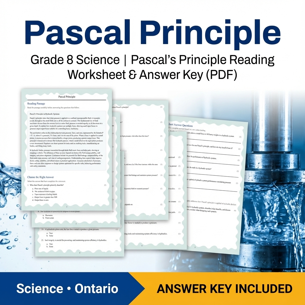Grade 8 Science Worksheets Bundle | Biology, Physics & Earth Science Resources — included worksheet 59