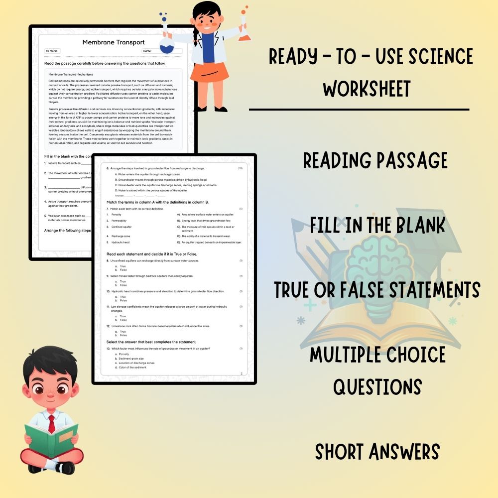 Grade 8 Science worksheet worksheet — Grade 8 Science | Membrane Transport Worksheet (PDF) – Ontario Standards — page 2