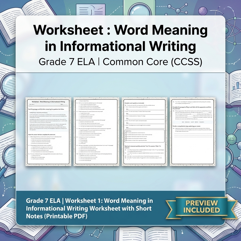 Grade 7 Writing Routinely ELA Full-Year Bundle – Common Core (CCSS) — included worksheet 38
