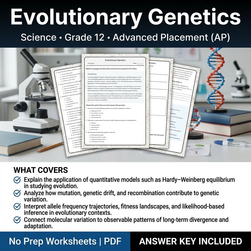 Grade 12 Science Unit Worksheet Bundle – Cell Biology, Genetics & Ecology — included worksheet 12